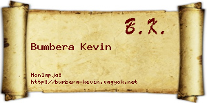 Bumbera Kevin névjegykártya