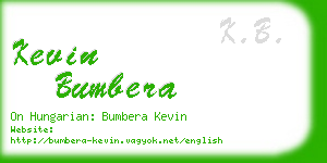 kevin bumbera business card